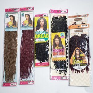 Bundle Lot 6 Hair Extensions Vivica A Fox Braids Synthetic Toyokalon Kanekalon